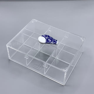 Bleu-blanc porcelain knob box