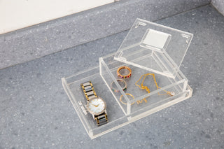 Small jewelry box with with tray
