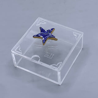 Bleu-blanc porcelain knob box