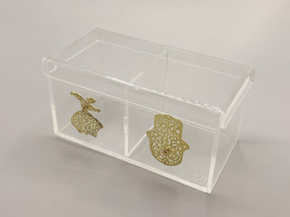 Gold plated kaf & tanoura 2 compartment box