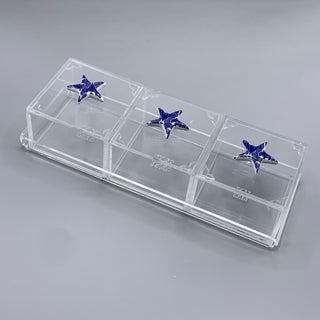 Bleu-blanc porcelain boxes with tray