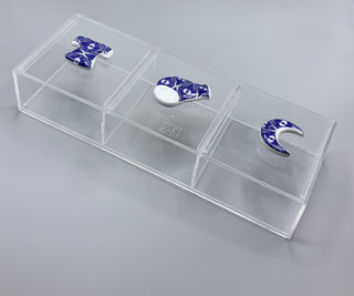 Bleu-blanc porcelain knob box