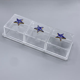 Bleu-blanc porcelain boxes with tray