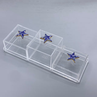 Bleu-blanc porcelain boxes with tray