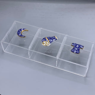 Bleu-blanc porcelain knob box