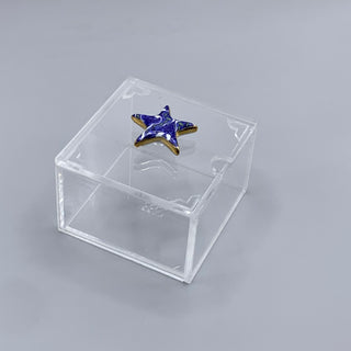 Bleu-blanc porcelain knob box