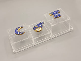 Bleu-blanc porcelain knob box