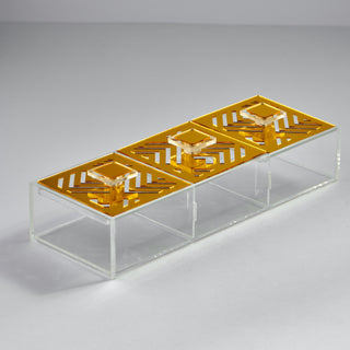 Geometric Large 3-compartments box - 3 Separate Lids -