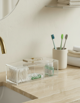 Marble knob small 3-compartment box