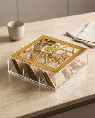 Irregular 9-compartments  teabox