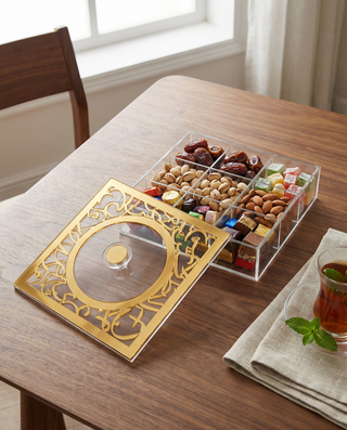 Arabic Calligraphy 9-compartments teabox