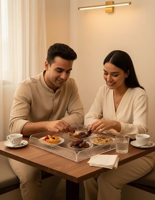Frosted serving tray