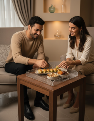 Frosted serving tray