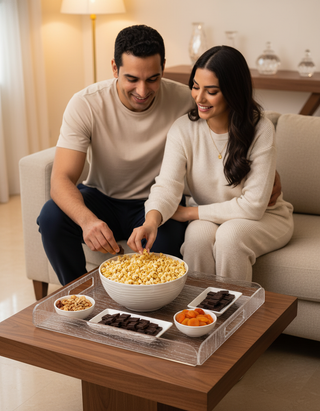 Frosted serving tray