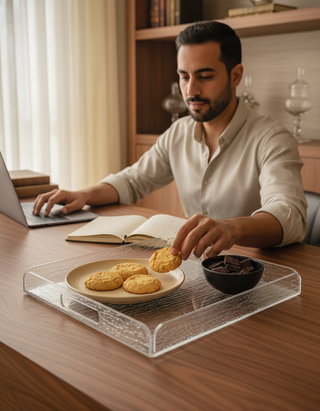 Frosted serving tray