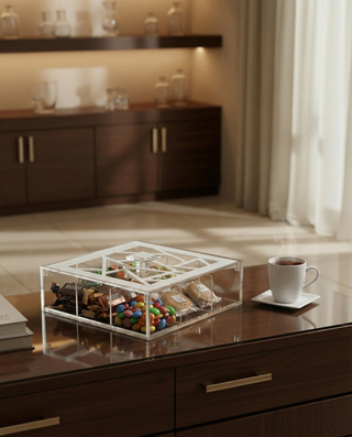 Irregular 9-compartments  teabox
