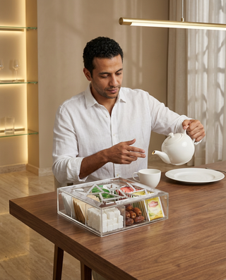 Irregular 9-compartments  teabox