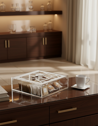 Irregular 9-compartments  teabox