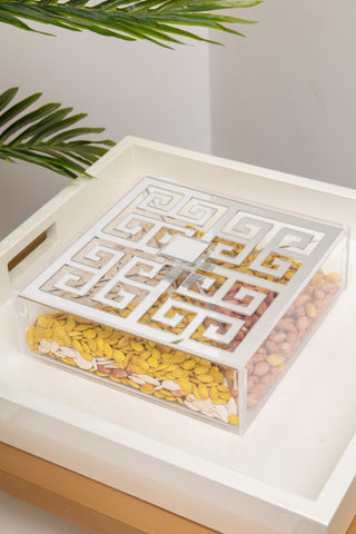 Greek Key 4-compartment box