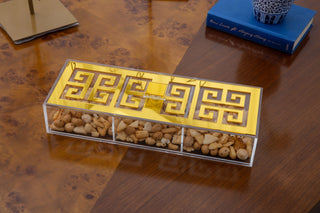 Greek key Single-Lid 3-compartment box