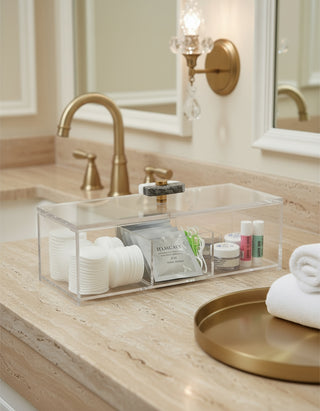 Marble knob small 3-compartment box