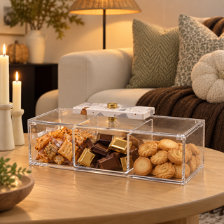 Terazzo Single-lid 3-Compartment Rectangular box