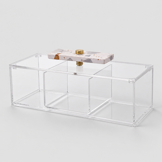 Terazzo Single-lid 3-Compartment Rectangular box