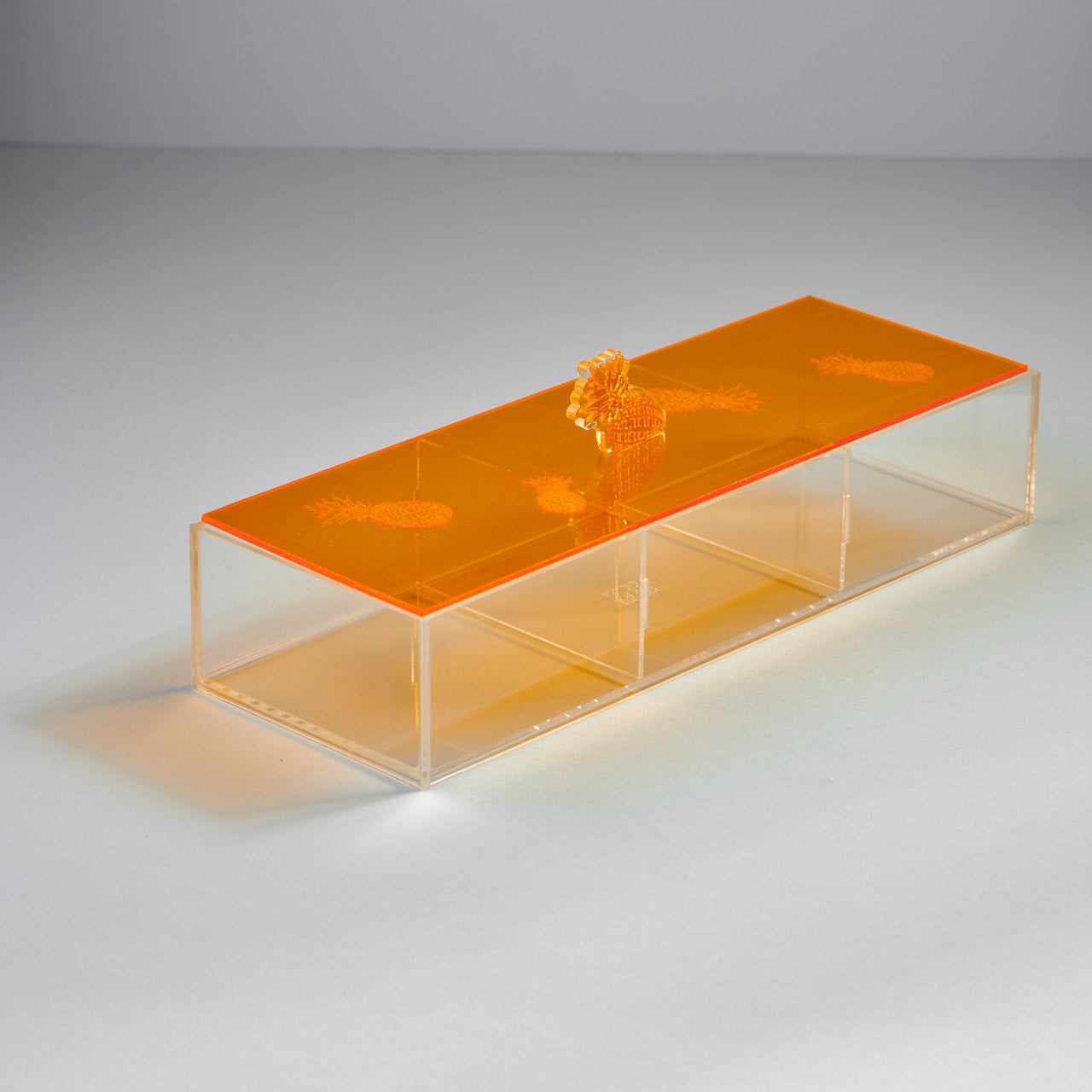 Pineapple Large 3-compartment box – Zee Designs Plexiglass